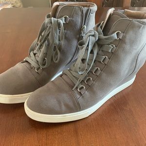 Linea Paolo lace up platform wedge sneaker bootie